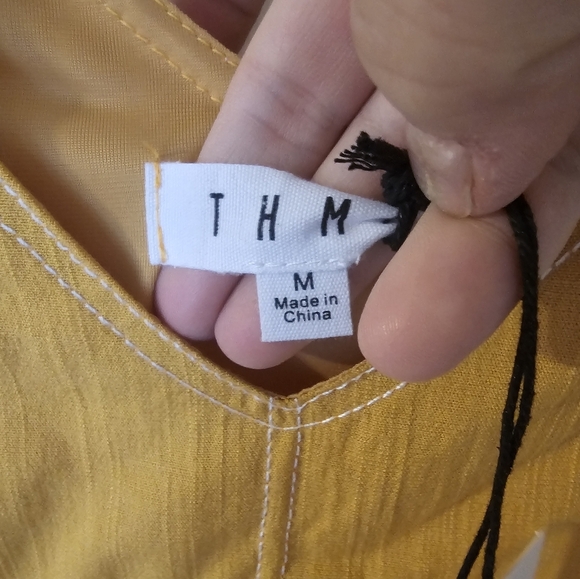 THML NWT Sleeveless Mustard Yellow Dress Size - Picture 3 of 7